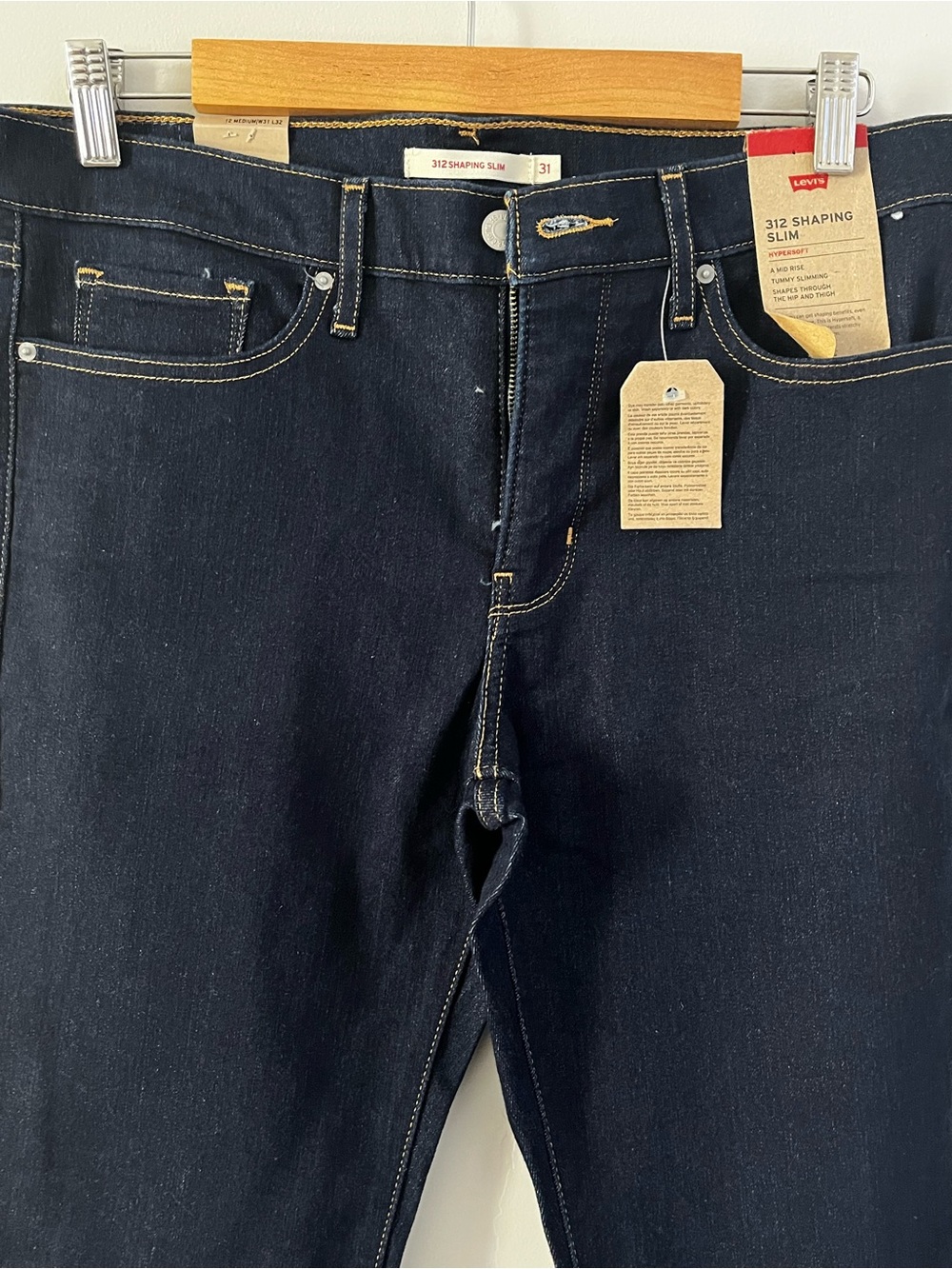 *2 PAIRS* Levi's Dark Wash "312 Shaping Slim" Mid-Rise Jeans - Picture 3 of 7